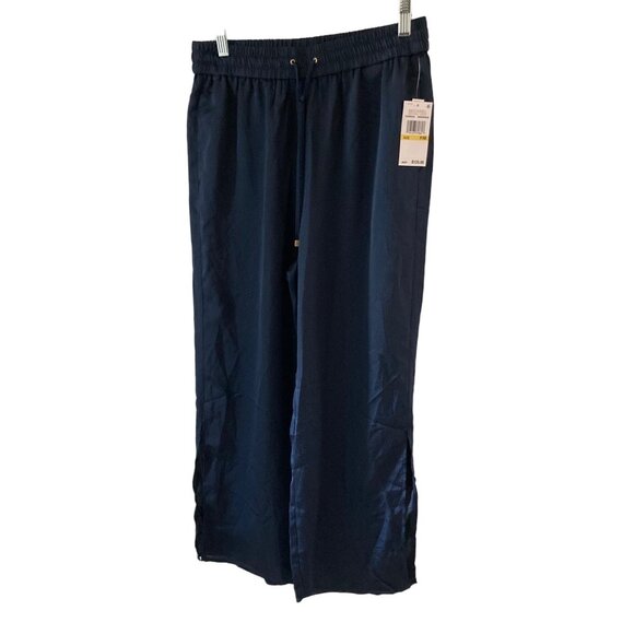 NWT MICHAEL KORS WOMENS SOLID HIGH-SLIT PULL-O MIDNIGHT BLUE PM - Picture 1 of 8